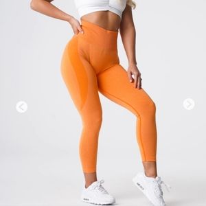Sunset Orange Contour Seamless Leggings xs